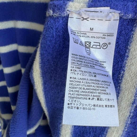 Banana Republic Long Sleeve Crew Neck Blue/White Striped Sweater Women's Size M - Picture 4 of 8